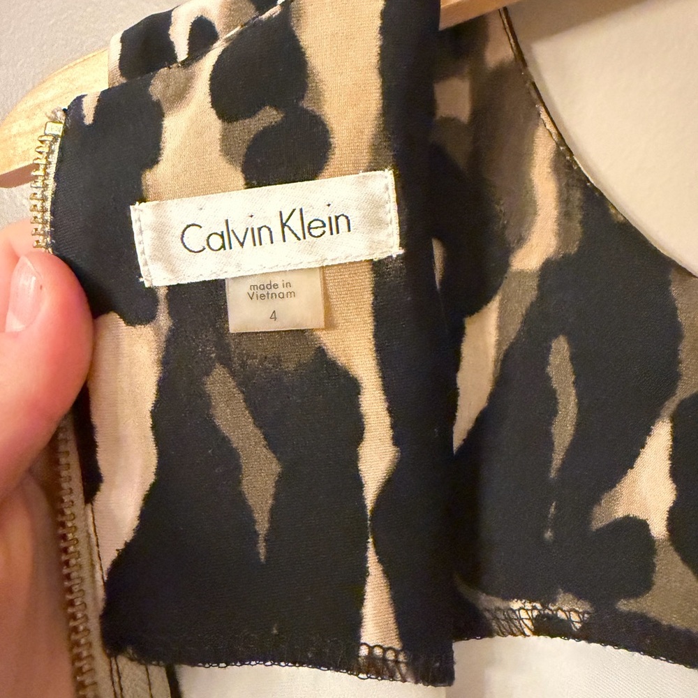 CALVIN KLEIN Ombre Leopard Neoprene Slimming Sheath Dress Sz 4 Animal Print - Picture 8 of 8